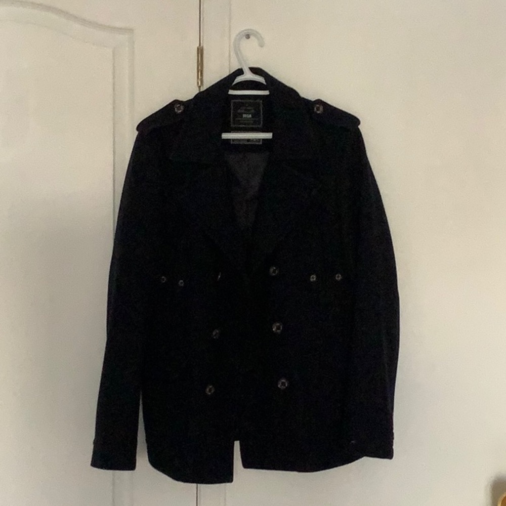 Navy wool peacoat